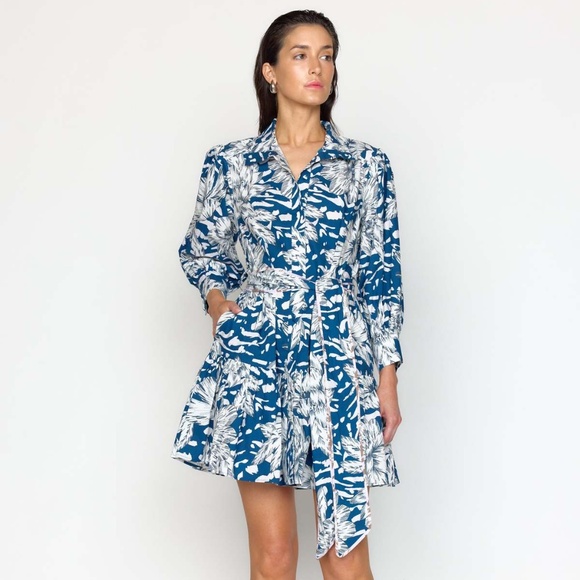 Brand New Christy Lynn Emi Dress Navy Lotus with Tags and Paper Bag - Picture 1 of 8
